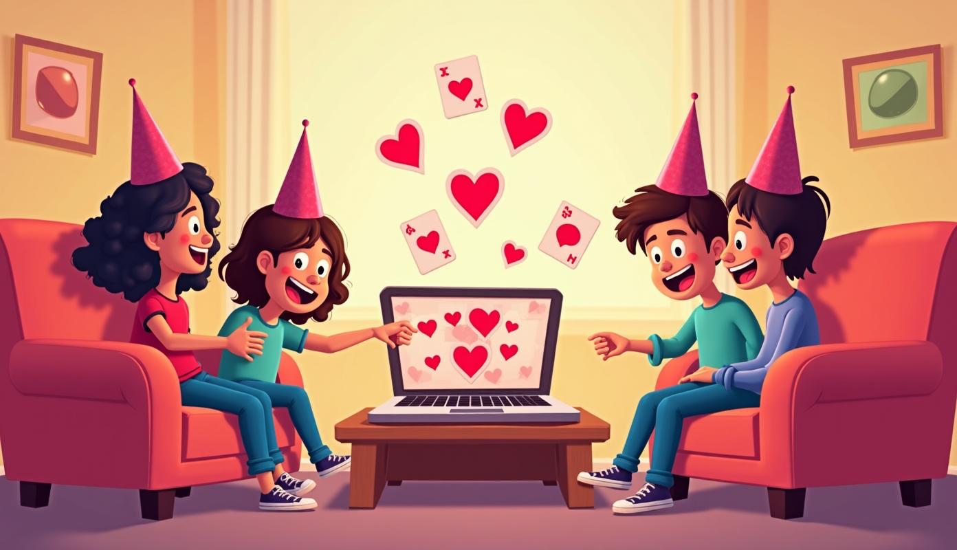 Festligt online kortspil med venner